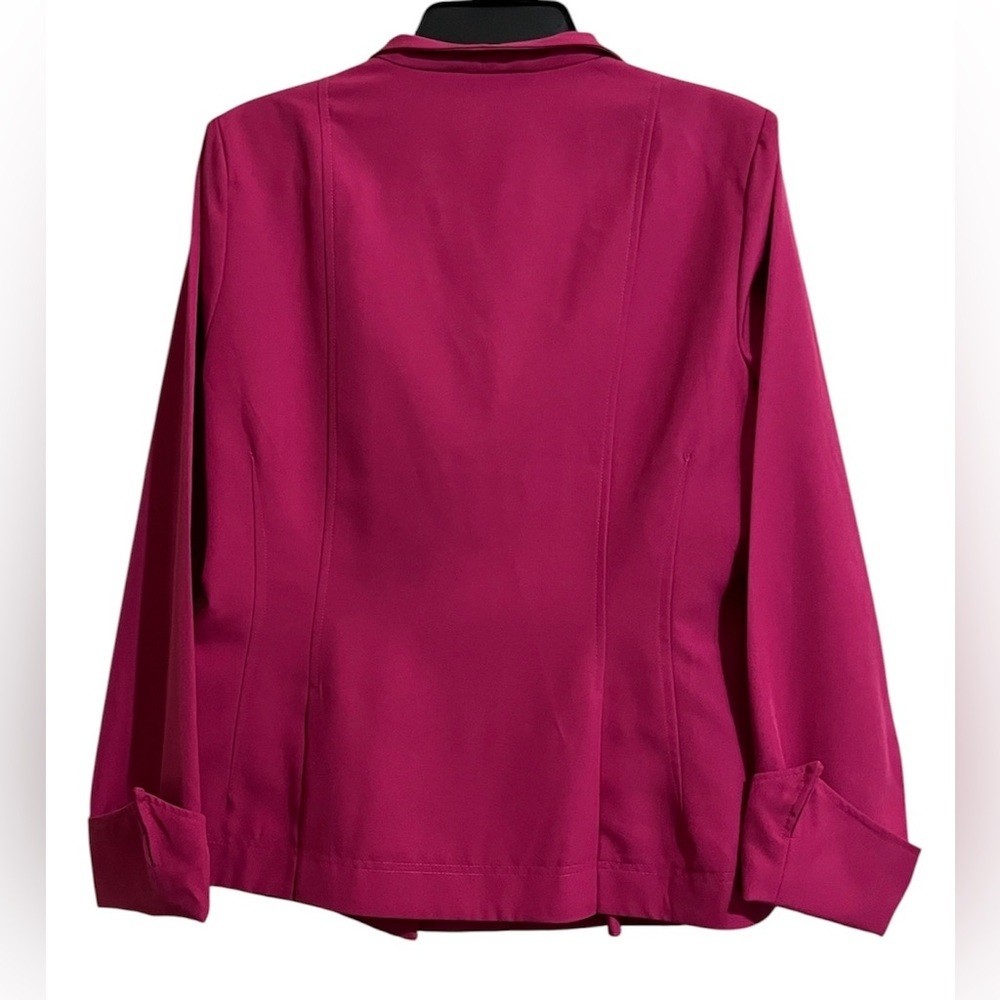 Metro Style Women's Classic Bright Magenta Blazer Jacket Size 12 - Picture 3 of 5